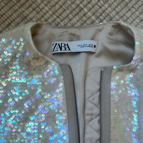 Zara sequin bomber jacket, size S. - Picture 2 of 2